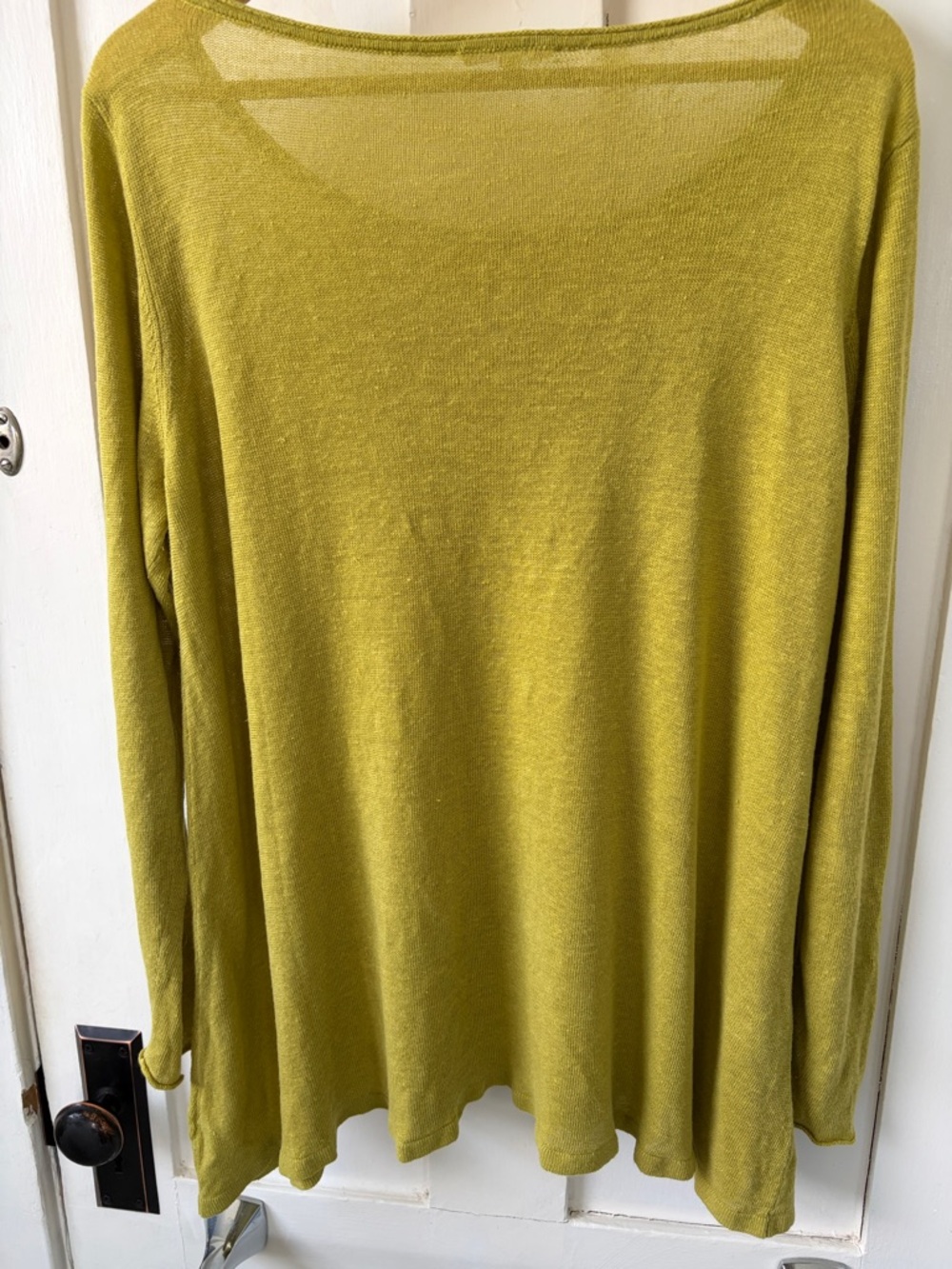 Eileen Fisher XL Apple green asymmetrical light sweater - Picture 4 of 4
